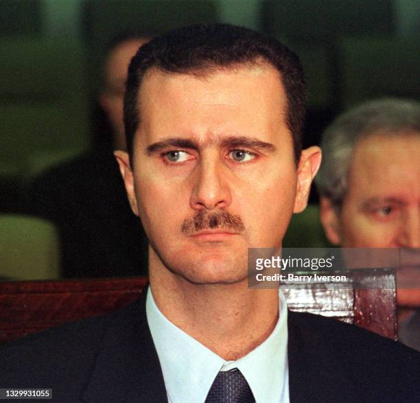Syrian President Bashar al-Assad attends the Arab League Emergency Summit, Cairo, October 22, 2000. The summit was called to discuss recent...