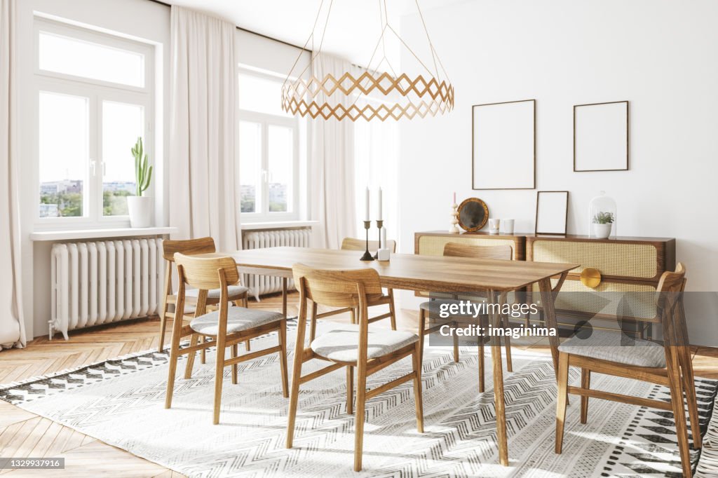 Scandinavian Domestic Dining Room Interior