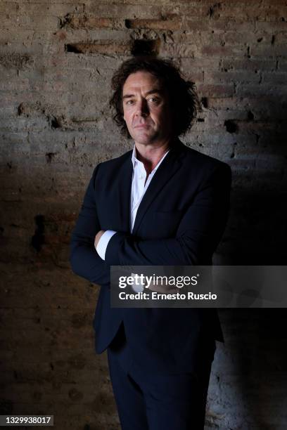 Actor Marton Csokas poses during "Canti di Pietra" of Gabriele Tinti at Domus Aurea on July 21, 2021 in Rome, Italy.