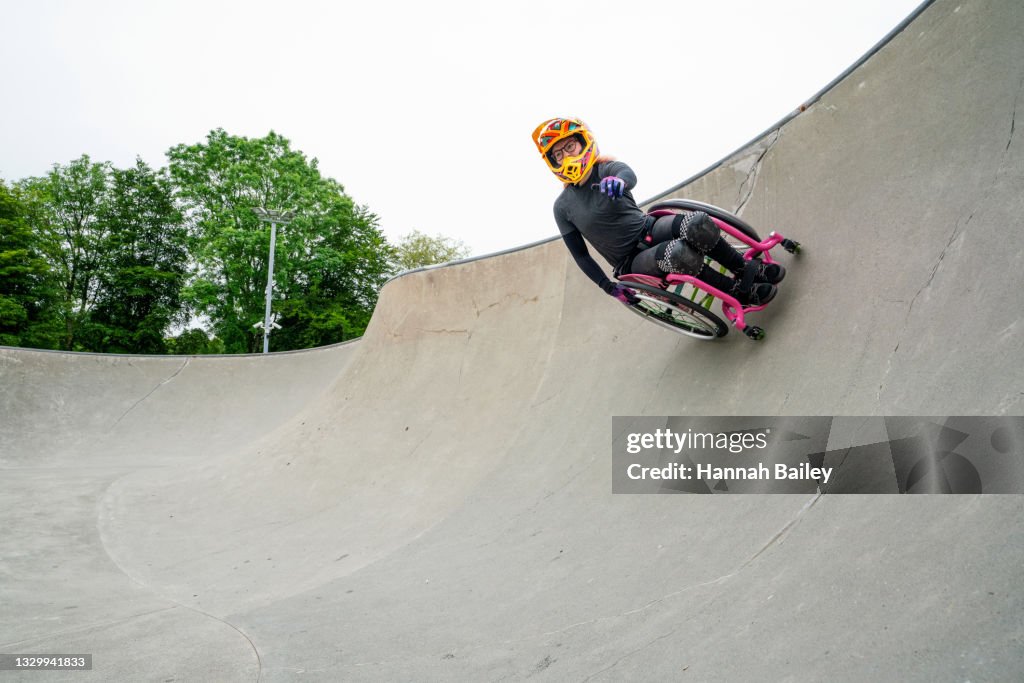 To Balance is Trust - A Wheelchair Motocross Rider in a Skatepark in Wales