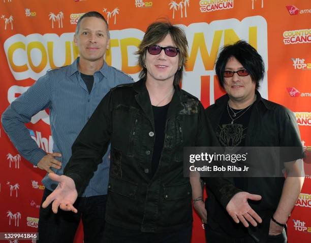 Goo Goo Dolls John Rzeznik , Robby Takac and Mike Malinin prior to boarding a flight at Los Angeles International Airport to Cancun, Mexico, January...