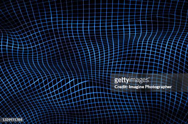 3d blue digital blockchain rendering graphic background. - grid pattern stock pictures, royalty-free photos & images