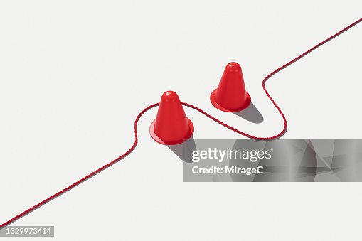 Red Thread Line Turning to Avoid Obstacles Red Thread Line Turning to Avoid Obstacles