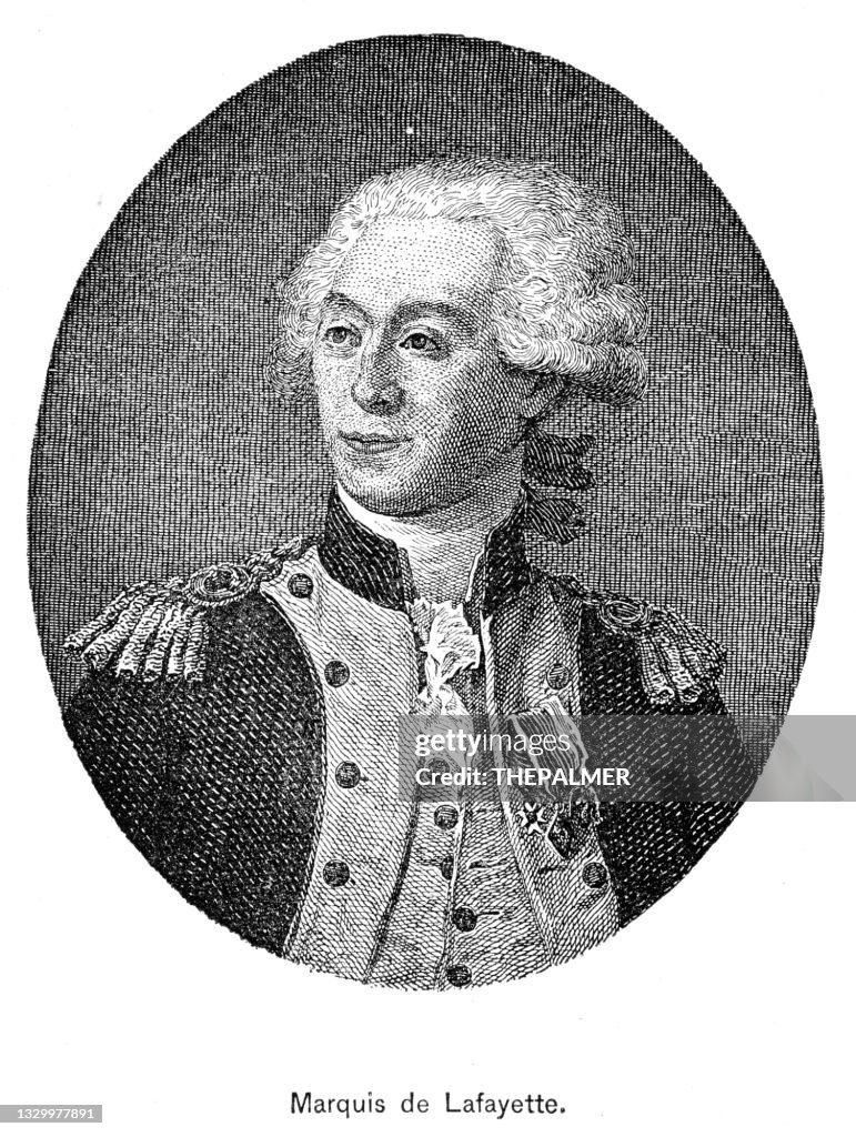 Marquis de Lafayette engraving 1895