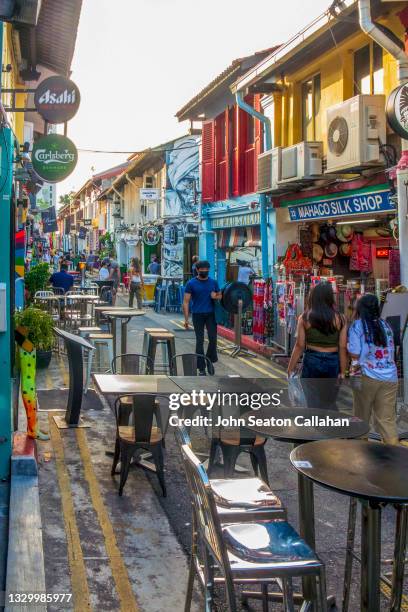 singapore, haji lane - singapore grafite stock-fotos und bilder