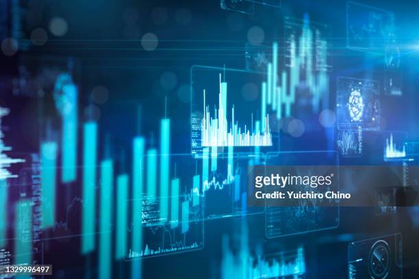technology stock market graph - business or economy or employment and labor or financial market or finance or agriculture bildbanksfoton och bilder