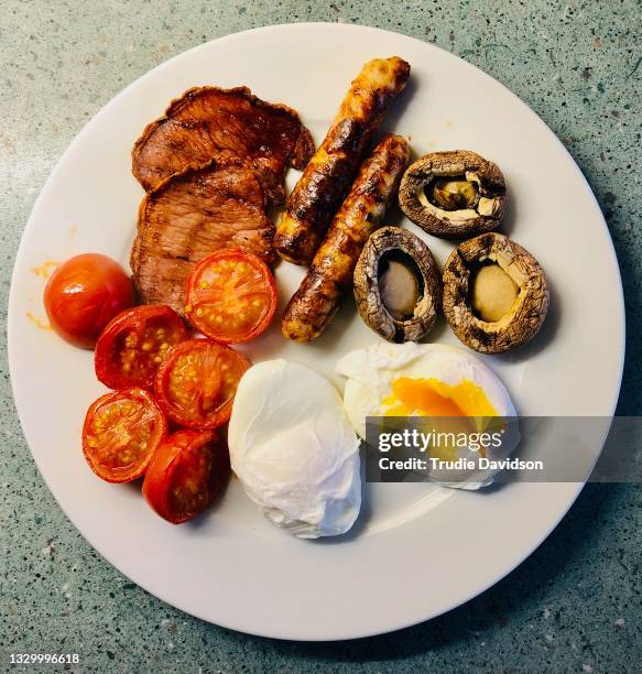 low fat english breakfast - engelsk frukost bildbanksfoton och bilder