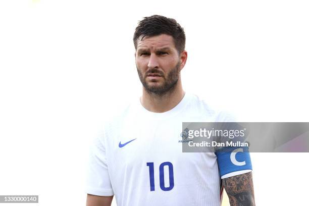 Andre-Pierre Gignac of Team France looks on prior to the Men's First Round Group A match between Mexico and France during the Tokyo 2020 Olympic...