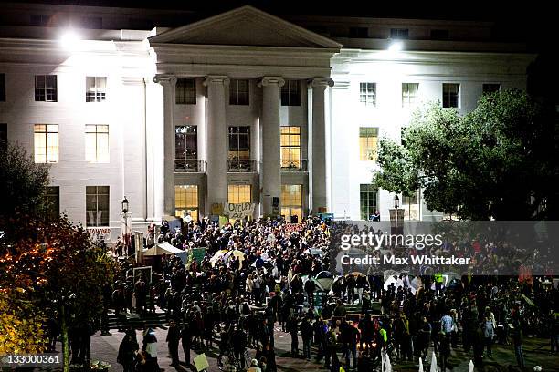 University of California, Berkeley students occupy campus as part of an "open university" strike in solidarity with the Occupy Wall Street movement...