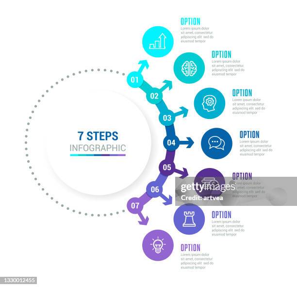 ilustrações de stock, clip art, desenhos animados e ícones de infographic elements - número 7
