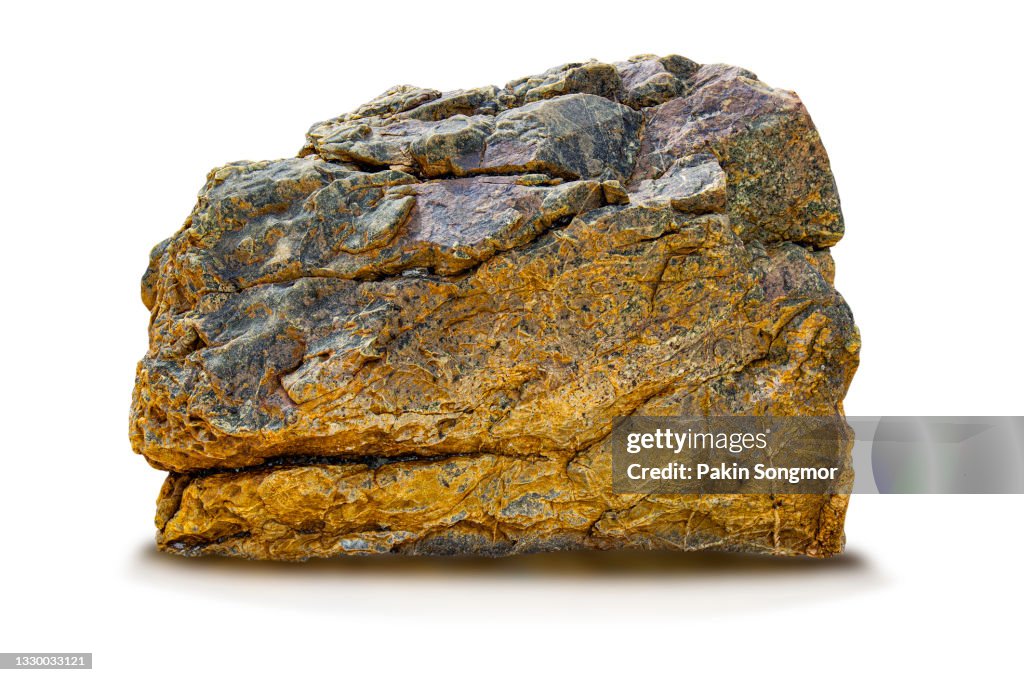 Coarser Rocks Patterns Big Piece Of Coarse Rock With Scratches And Patterns Isolated On White ...