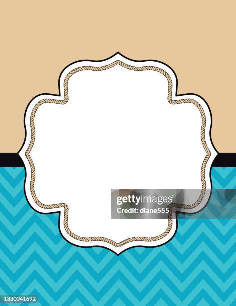 blank nautical style background - rope border stock illustrations