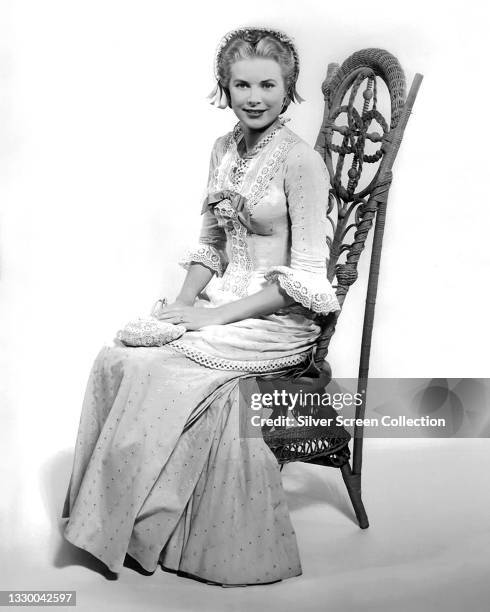 Actress Grace Kelly in period costume as 'Amy Fowler Kane' in film 'High Noon', 1952.