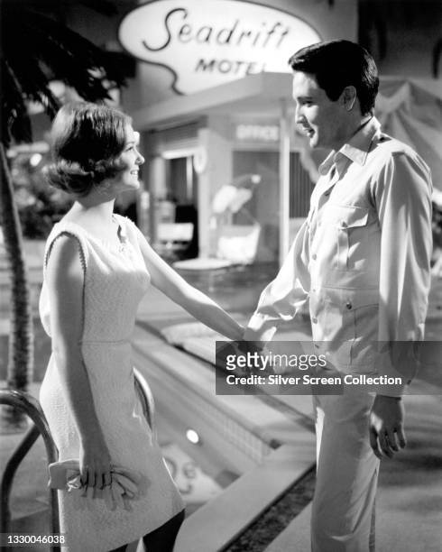 Actors Elvis Presley and Shelley Fabares in a scene from the film 'Girl Happy', 1965.
