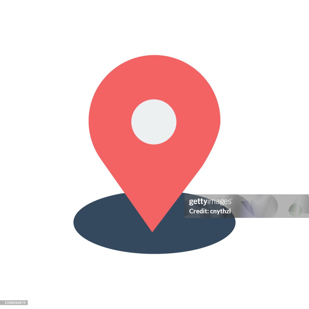 Icono plano de ubicación. Ilustración de vectores de diseño plano
