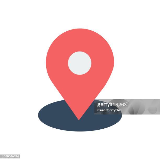 location flat icon. flat design vector illustration - direction stock illustrations