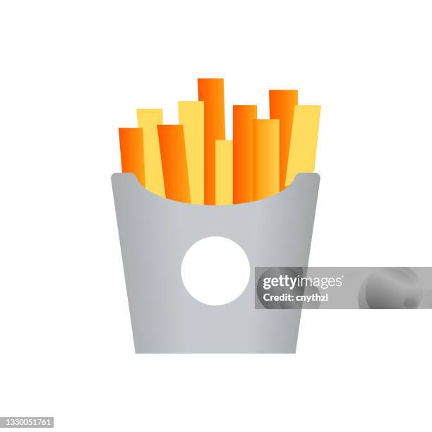 french fries flat icon. flat design vector illustration - deep fried stock illustrations