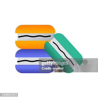 Macaron Flat Icon. Flat Design Vector Illustration Macaron Flat Icon. Flat Design Vector Illustration