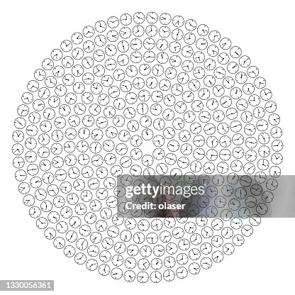 Random Time Vector Clocks In Circular Pattern Showing Random Time High-Res Vector Graphic ...