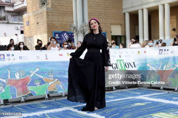 Chiara Francini attends the blue carpet at the Giffoni Film Festival 2021 on July 22, 2021 in Giffoni Valle Piana, Italy.