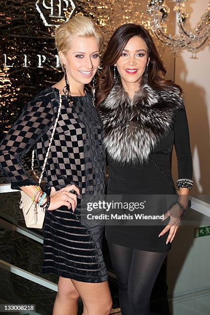 Verena Kerth and Verona Poth attend the Grand Store Opening 'Philipp Plein' on November 15, 2011 in Duesseldorf, Germany.