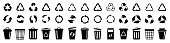 Bin icon. Trash can. Recycle icons set. Biodegradable, compostable, recyclable icon set. Vector illustration