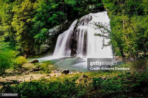 waterfall virje, bovec, eslovenia - eslovenia stock pictures, royalty-free photos & images