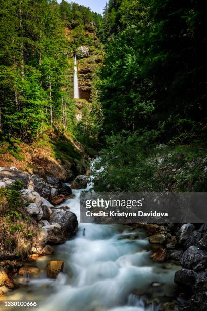 waterfall peričnik, eslovenia - eslovenia stock pictures, royalty-free photos & images