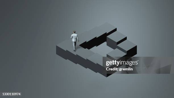 businessman walking in circles - negative photo illusion stock pictures, royalty-free photos & images