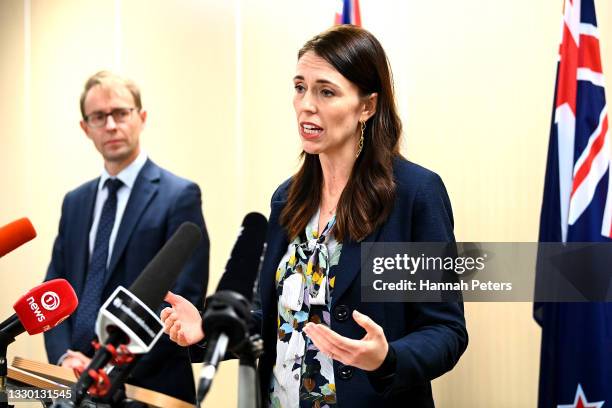 Prime Minister Jacinda Ardern and Director-General of Health Ashley Bloomfield announce that the quarantine free travel arrangement with Australia...