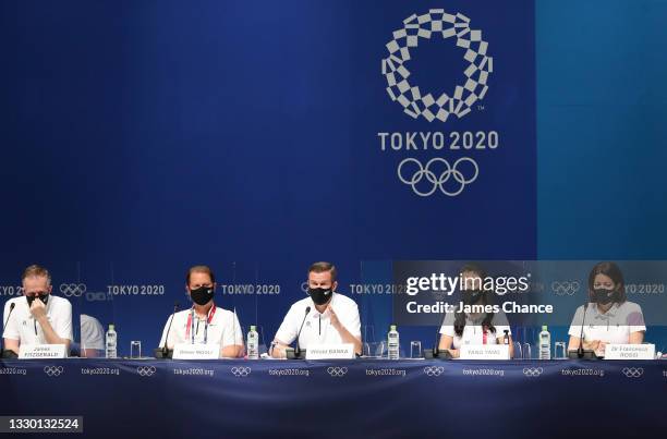 James Fitzgerald, WADA Senior Manager of Communications, Oliver Niggli, WADA Director-general, Witold Banka, WADA President, Yang Yang, WADA Vice...