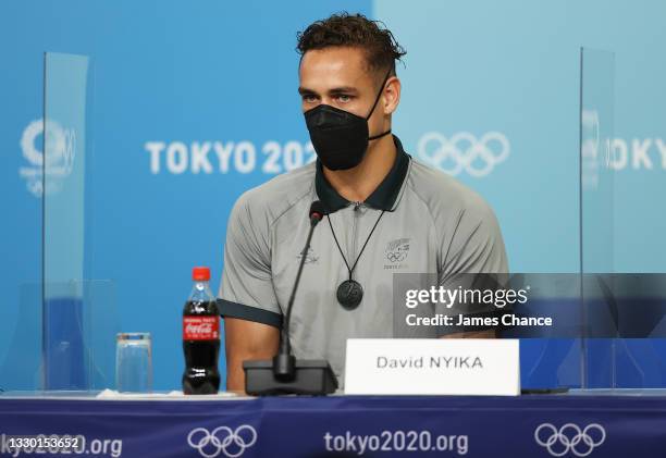 David Nyika of Team New Zealand looks on during the IOC Boxing Task Force : BTF Press Conference at Tokyo Big Sight ahead of the Tokyo 2020 Olympic...