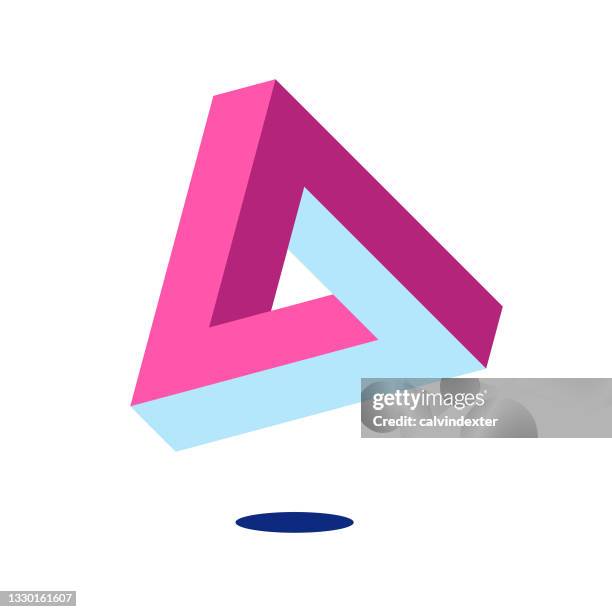 penrose impossible triangle shape design - triangle stock illustrations