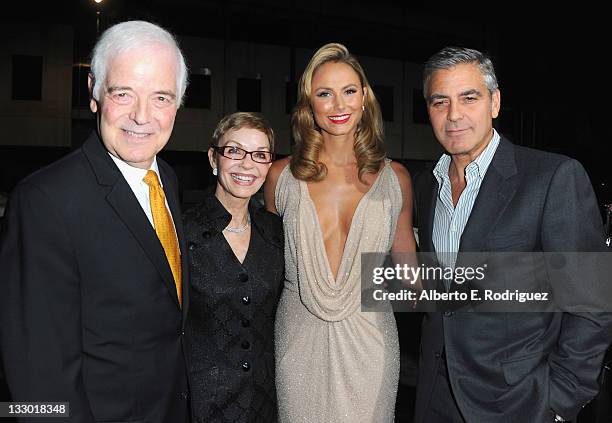 Host Nick Clooney, Nina Bruce, actress Stacy Keibler and actor George Clooney arrive to the premiere of Fox Searchlight's "The Descendants" at AMPAS...