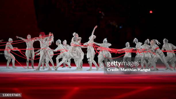 Performers dance during the Opening Ceremony of the Tokyo 2020 Olympic Games at Olympic Stadium on July 23, 2021 in Tokyo, Japan.