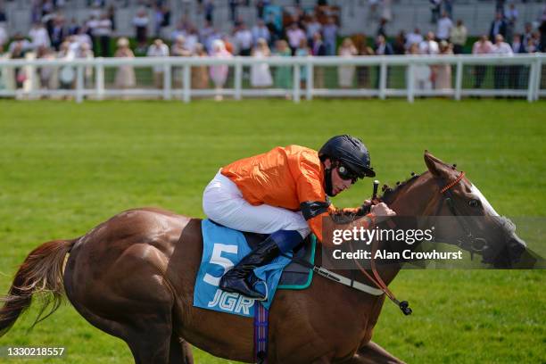 William Buick riding Speedo Boy win The John Guest Racing Brown Jack Handicap at Ascot Racecourse on July 23, 2021 in Ascot, England.