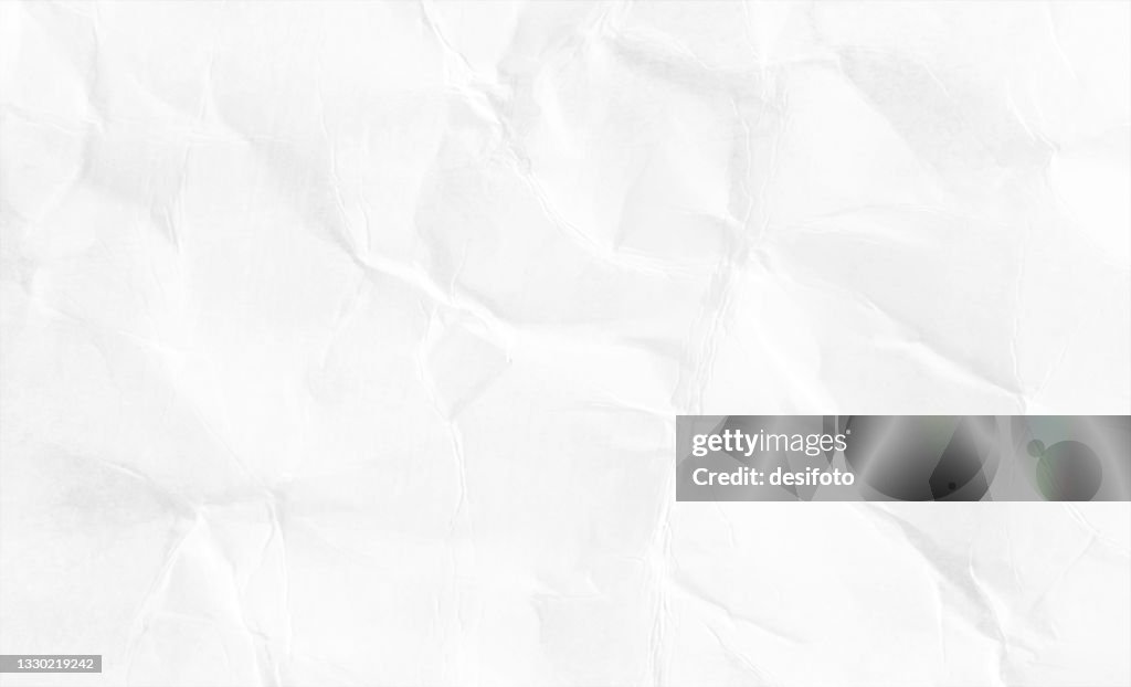 Empty blank golden white coloured grunge crumpled crushed paper horizontal vector backgrounds with folds and creases all over