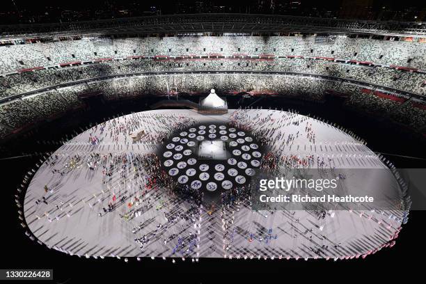 General view during the Opening Ceremony of the Tokyo 2020 Olympic Games at Olympic Stadium on July 23, 2021 in Tokyo, Japan.