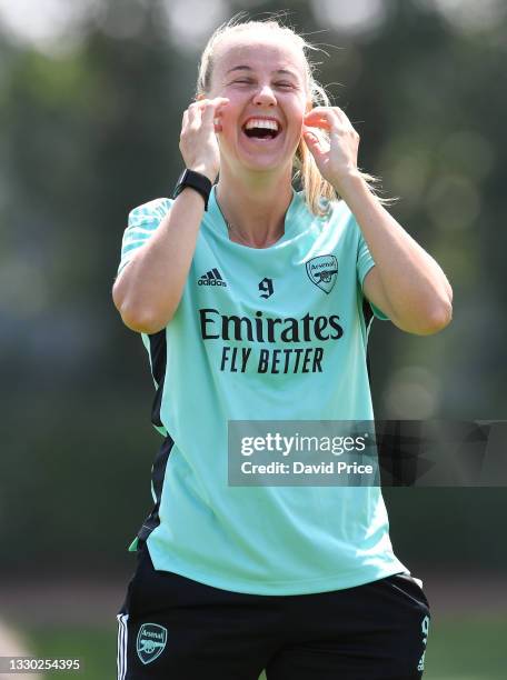 Beth Mead of Arsenal during the Arsenal Women's training session at London Colney on July 23, 2021 in St Albans, England.