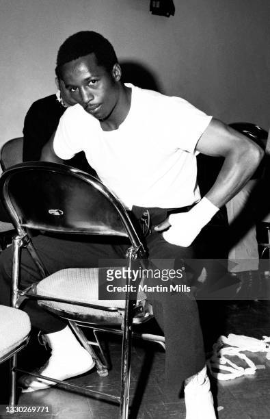 Amateur boxer Bobby Lee Hunter of the United States poses for a portrait before his light flyweight match on April 29, 1972 at the Las Vegas...