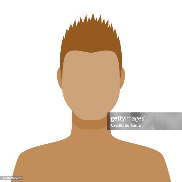 male avatar icon - spiky hair stock illustrations