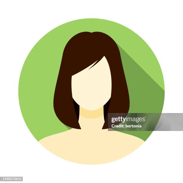 weibliches avatar-symbol - scheitel stock-grafiken, -clipart, -cartoons und -symbole