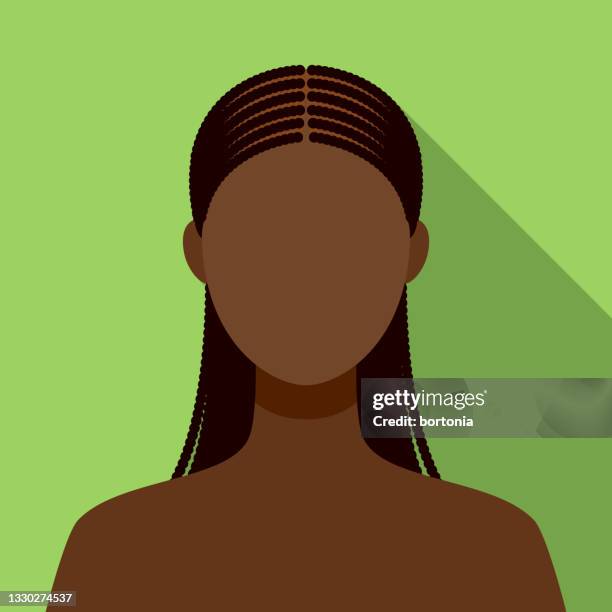 stockillustraties, clipart, cartoons en iconen met female avatar icon - braid weave