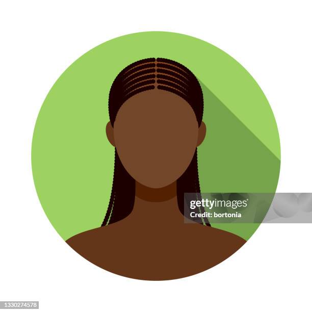 weibliches avatar-symbol - cornrow braids stock-grafiken, -clipart, -cartoons und -symbole