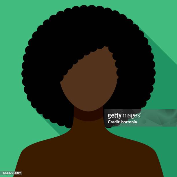 female avatar icon - black hair stock illustrations