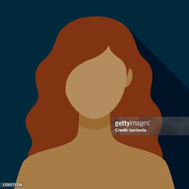 female avatar icon - wavy hair stock illustrations
