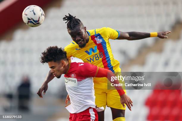 Pape Souare of Crystal Palace and Yasin Arai of Stevenage during the Pre-Season Friendly between Stevenage and Crystal Palace at The Lamex Stadium on...