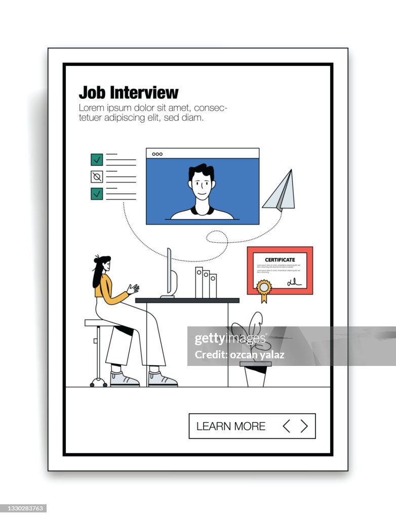 Modern Flat Design Concept Of Job Interview With High-Res Vector ...