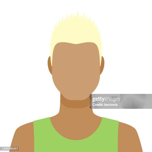 male avatar icon - bleached hair stock illustrations