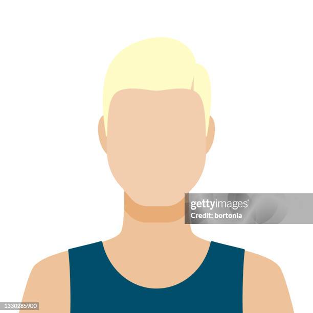 male avatar icon - bleached hair stock illustrations